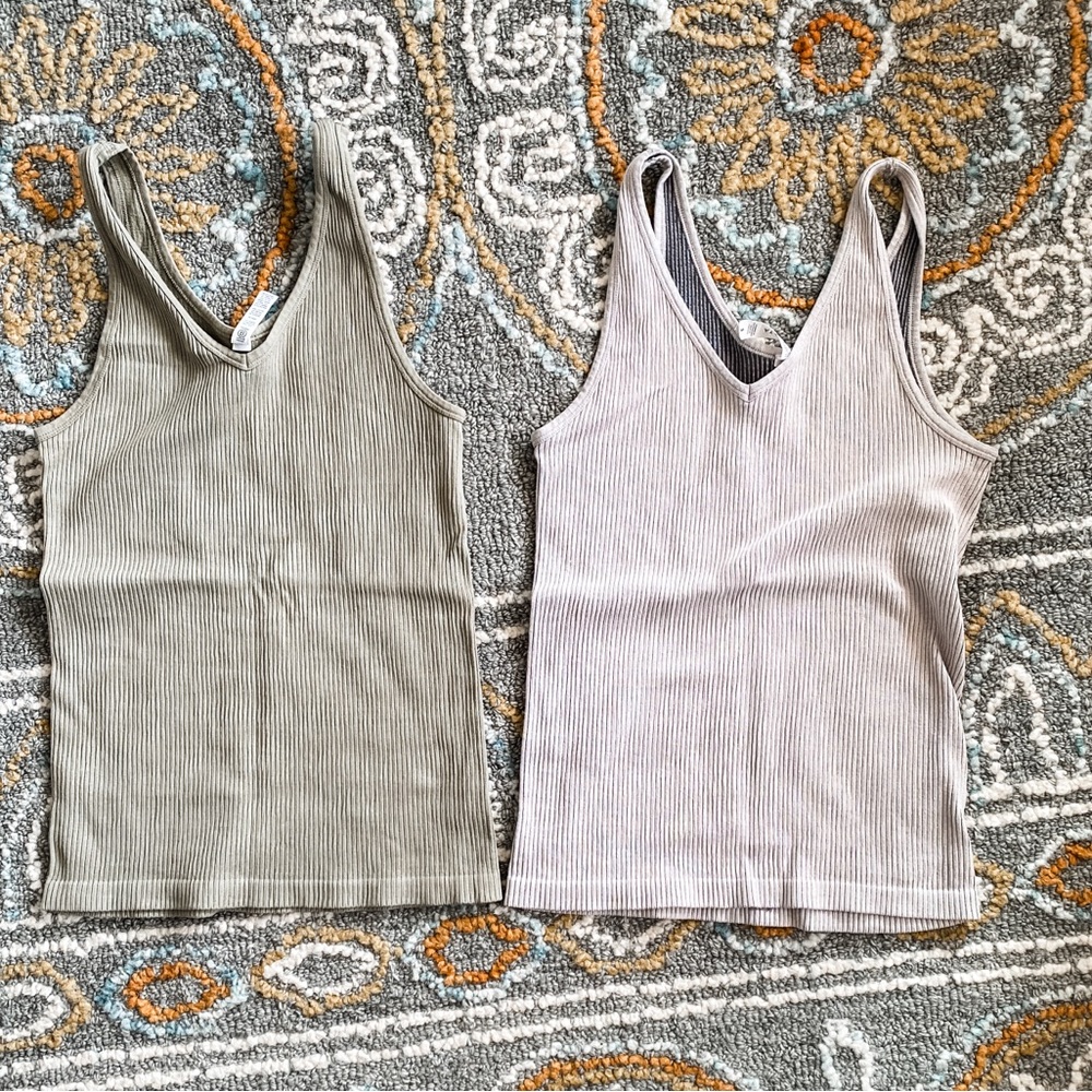 GUC Athleta Tank Tops - light olive and lavender